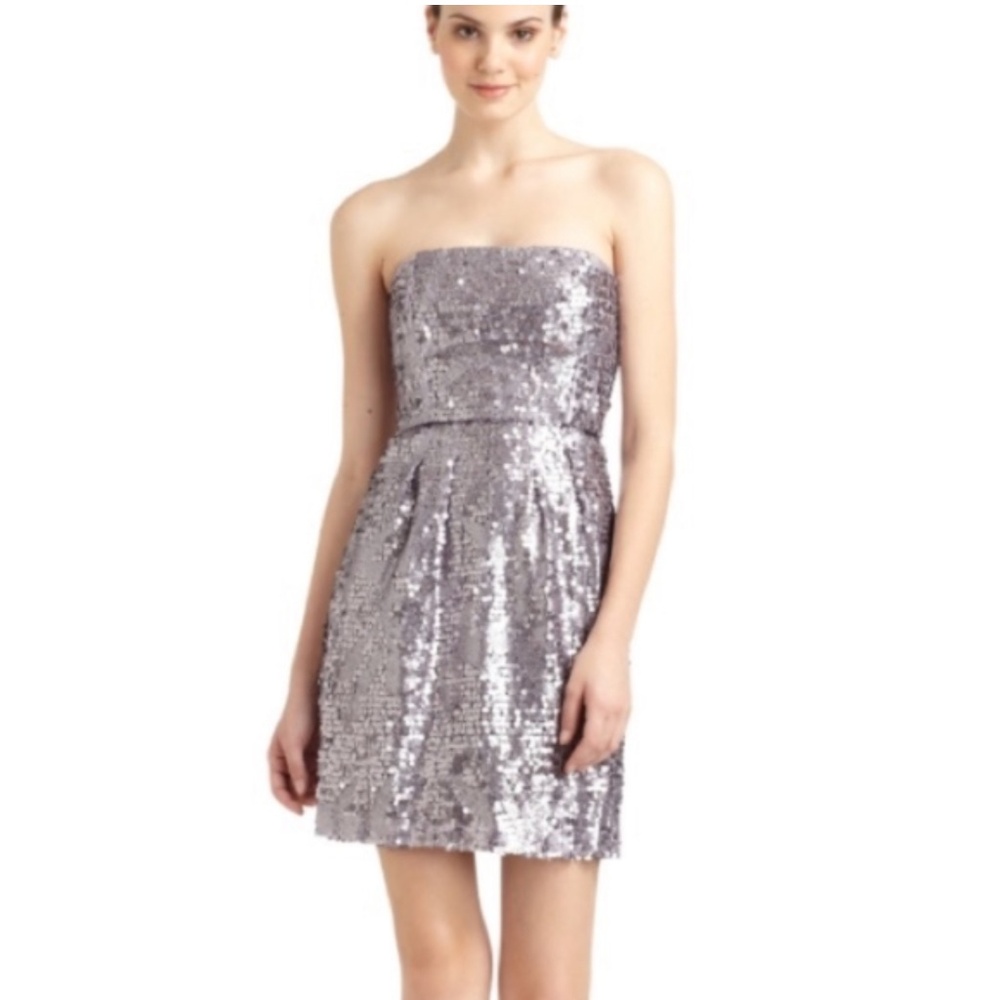 BCBGMAXAXRIA “Carole” Lilac Mist Sequin Strapless Dress | Size 2
